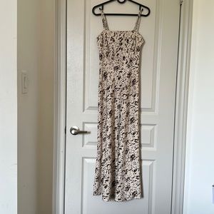 Koren Style Creamy Colour Patterning Bohemian Strapless Dress S Size
